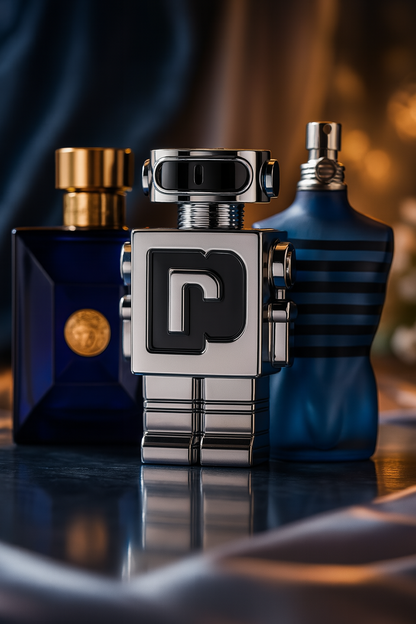 Set de 3 parfumuri: Versace DYLAN BLUE, Paco Rabanne PHANTOM y Jean Paul Gaultier ULTRA MALE de 100 ml